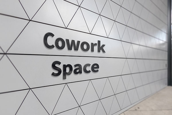 Indoor Metal Sign for Cowork Space